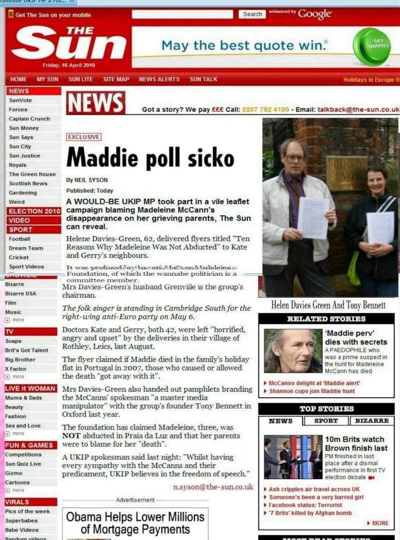 Hater trolls UKIP - an opportunity for a fresh approach to Madeleine's disappearance? Vilesi10