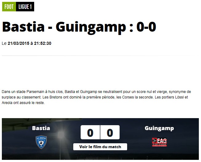 Après match : Bastia - Guingamp S21