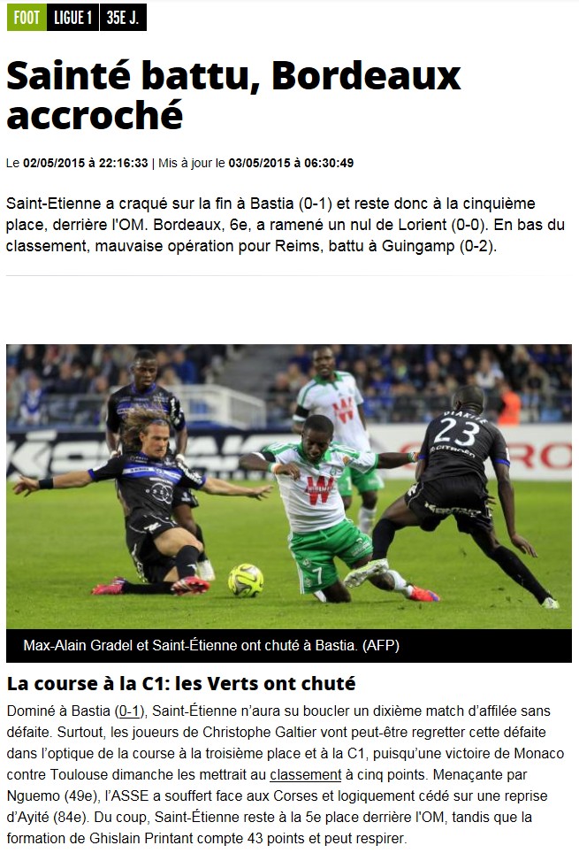 Après match : Bastia - St Etienne S81