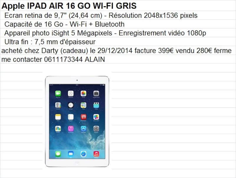 A saisir IPAD AIR 16go WIFI 3 mois Ipad_a10