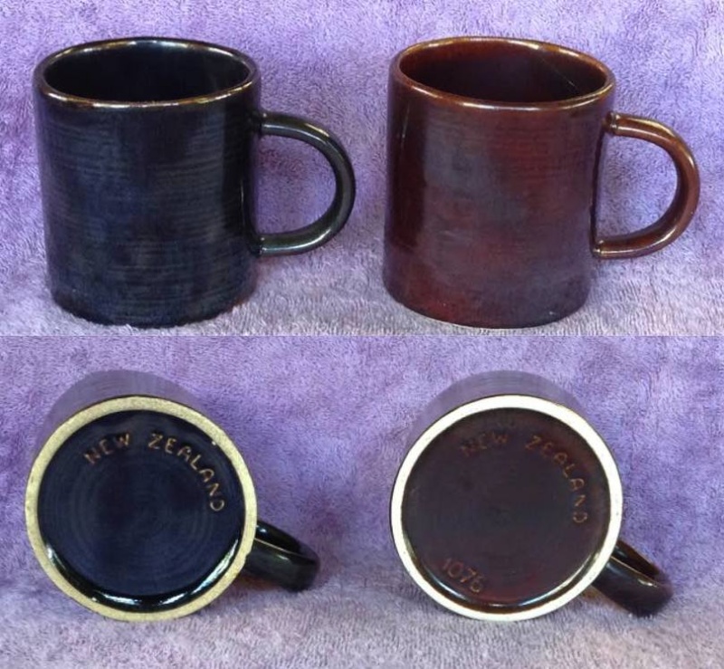 17 (maybe 18) different Basalt mugs from CL Luke Adams: GLAZE VARIATIONS 1076s10