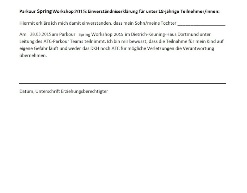 Parkour Spring Workshop 2015 - Einverständniserklärung für Minderjährige Einver11