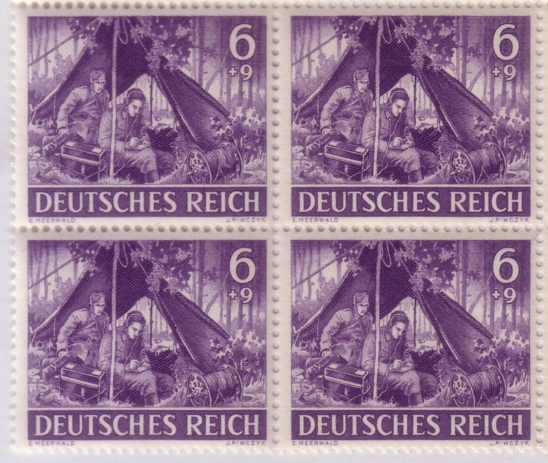 Collection de timbres de la Wehrmarcht  et héros de guerre séries 1943-44 Guerre20