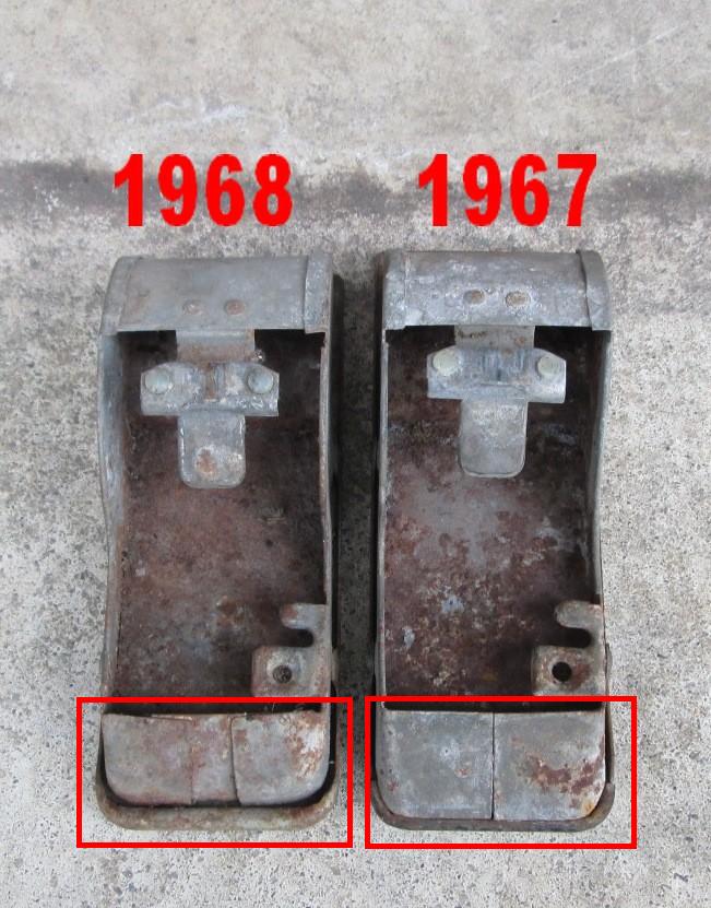 Détail: Différence du cendrier du tableau de bord 1967 et 1968 2015_046