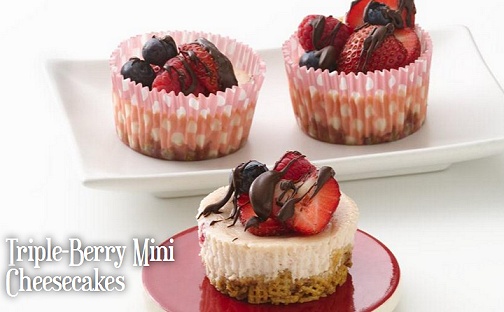 Triple-berry Mini Cheesecakes (Gluten-free) Triple10