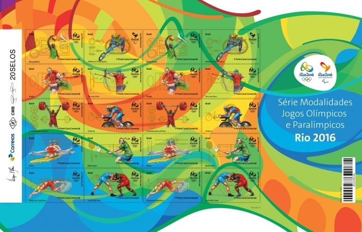 Rio 2016 Stamps - Olympic Games - Basketball, rugby, weightlifting, rowing, aquatics, archery, cycling, badminton & wrestling _rio2010