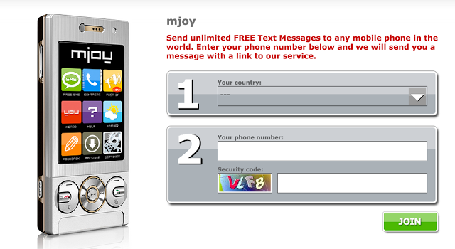 موقع Mjoy سريع جدا في إرسال الرسائل النصية القصيرة - مجانا - Screen11