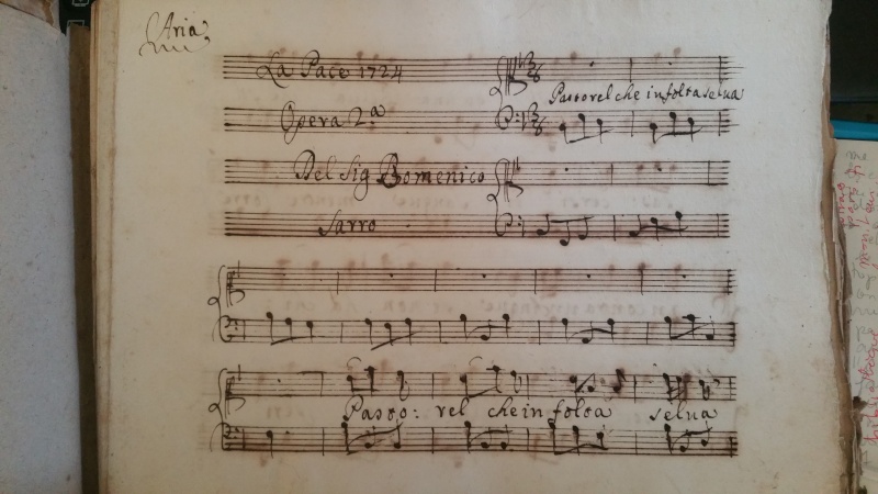 Partition ancienne du XVIII ème siècles d'alexandro Scarlatti 20150524