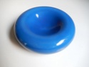 Blue glazed moulded circular dish, obscured embossed mark dated '69 Dscn2322