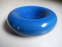 Blue glazed moulded circular dish, obscured embossed mark dated '69 Dscn2323