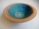 Melted glass glaze small bowl, incised decoration, monogram mark... Dscn3516