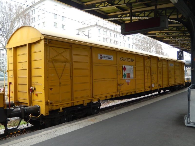 Un train de travaux à Paris-Est avec une grue SWIETELSKY; Dscn5513