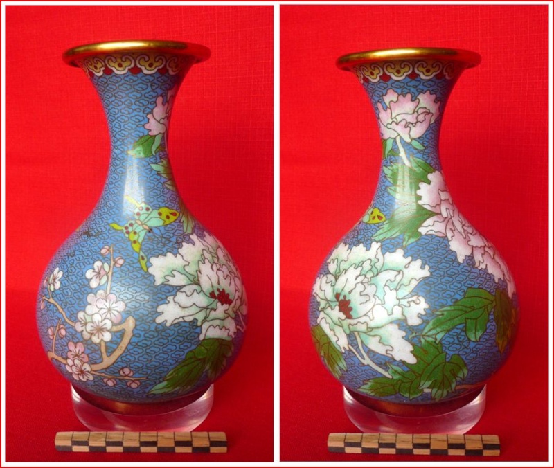 Vase en cloisonné : Emaux de Pekin - 2ème moitié XXème Cloiso11