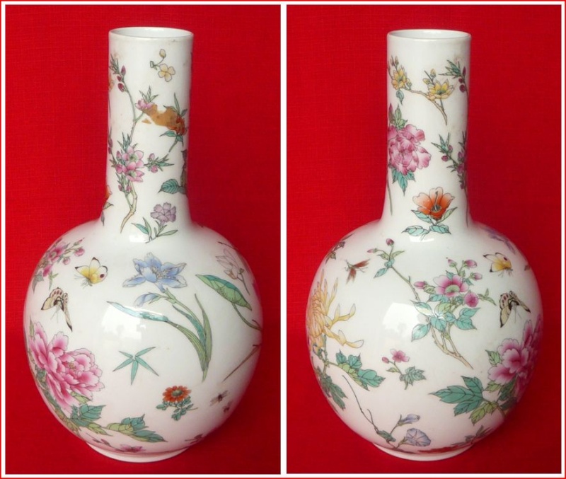 Vase chinois-mitan 2e moitié XXe-marque Qianlong Nian Zhi=Fait sous Qianlong  Pied_310
