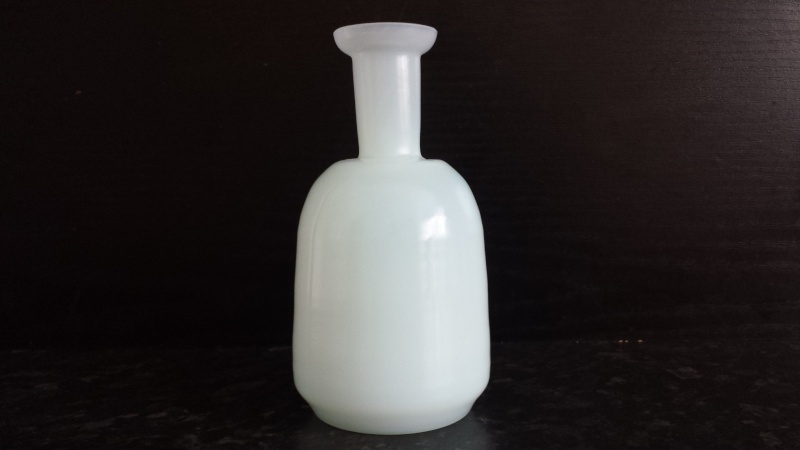 contemporary or studio uranium glass vase unmarked with finish pontil marks 20150510