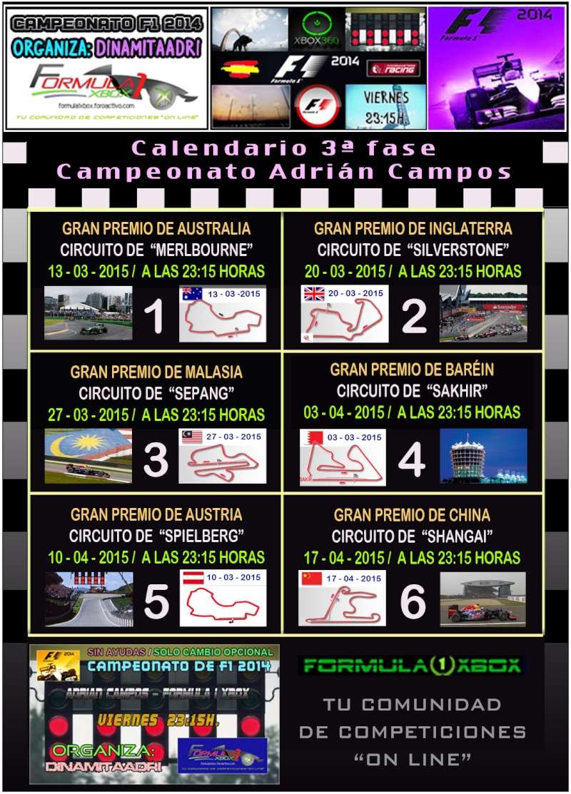 CALENDARIO 3ª FASE CTO. ADRIÁN CAMPOS / VIERNES 23:15H. Calend10