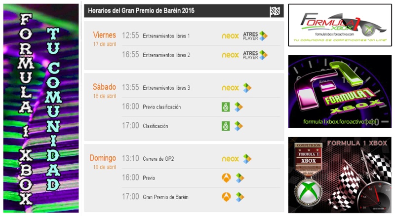 F1 2015 REAL - DIRECTO - VIDEOS LIBRES 1 Y 2 / Horarios Y Canales TV del Gran Premio de Baréin, (Sakir), 17-18-19 de Abril de 2015. Gp_bar10