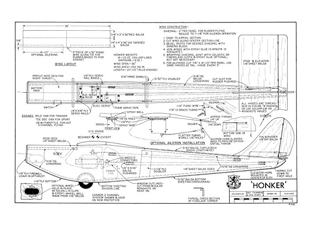 Looking for: Easy to build basic RC airplane plans - Page 2 Honker10