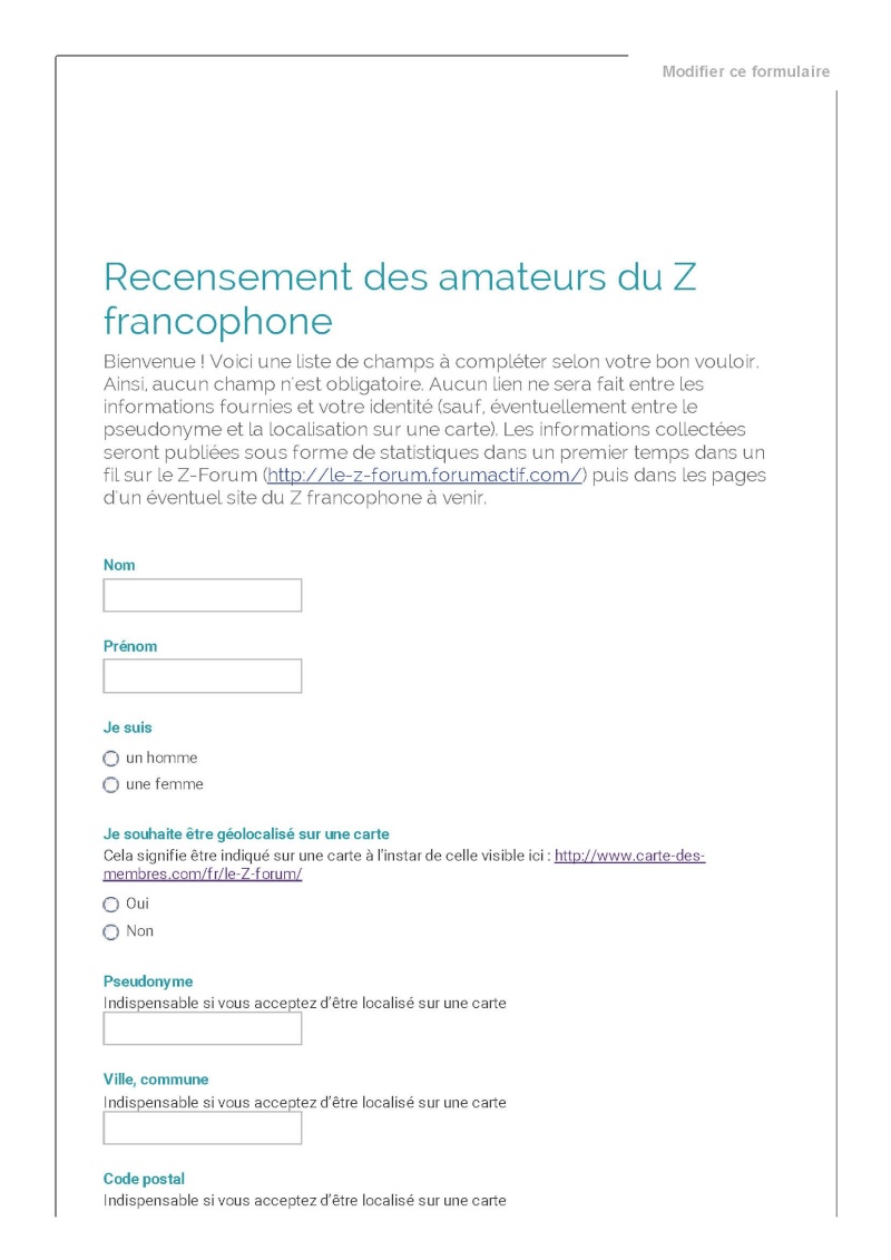 Questionnaire de recensement des Zamateurs du Z  francophone (et de leur Zamis) Propos11