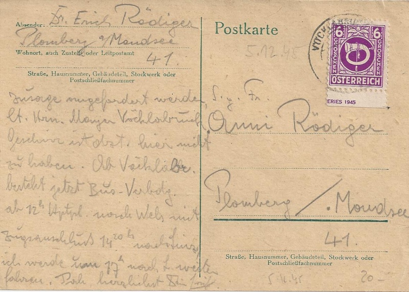 Notmaßnahmen und Provisorien bei Postkarten 1945-1948 Bild40