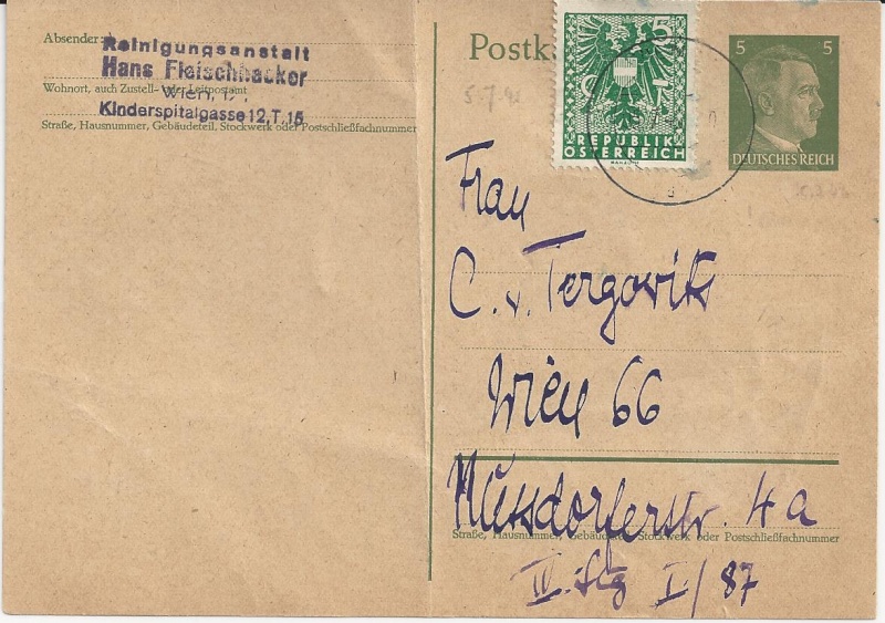 1945 - Notmaßnahmen und Provisorien bei Postkarten 1945-1948 Bild_428