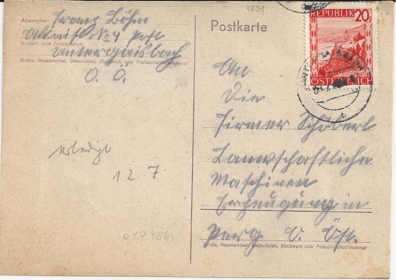 1945 - Notmaßnahmen und Provisorien bei Postkarten 1945-1948 Bild_431