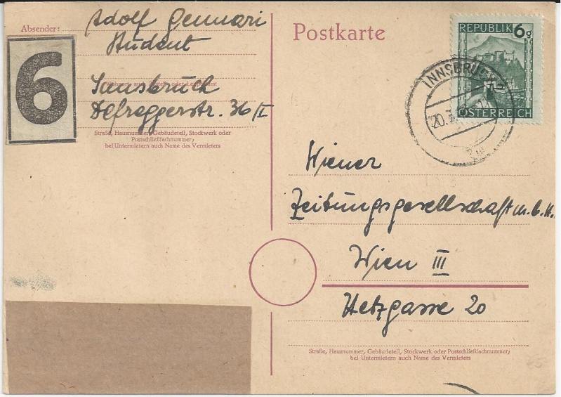 1945 - Notmaßnahmen und Provisorien bei Postkarten 1945-1948 Bild_913