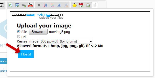 How to host an image with Servimg? Scr210