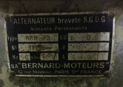 16 - GROUPES ÉLECTROGENES et Alternateurs BERNARD-MOTEURS Altern15