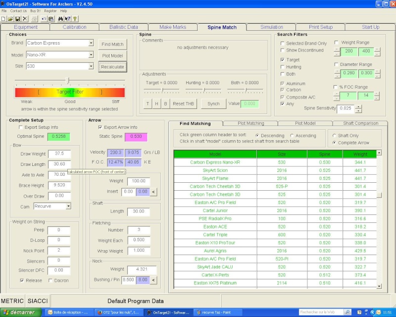 OT2 "pour les nuls", tutoriel du logiciel On Target 2 (SFA) - Page 8 Recurv11
