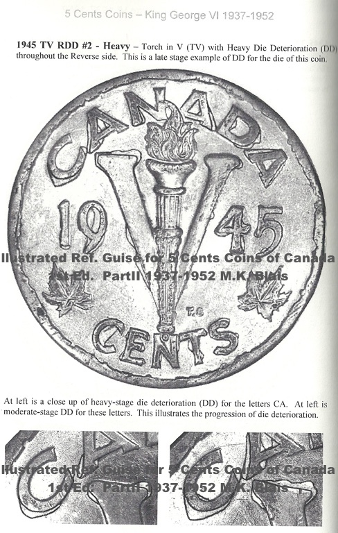 1945 - Coin Détérioré Revers #2 Dense (Rev. Die Deterioration #2 Heavy) Image_12