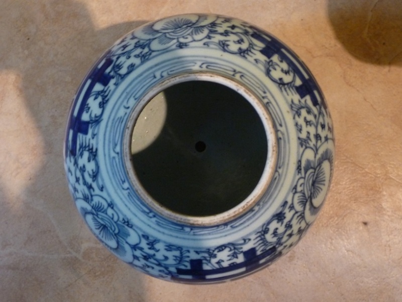 Pot à gingembre chinoise monté en lampe symbole double bonheur P1190322