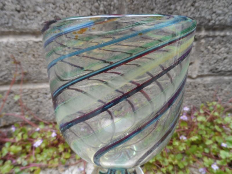 Vintage swirl glass vase/goblet #1 Sam_3215