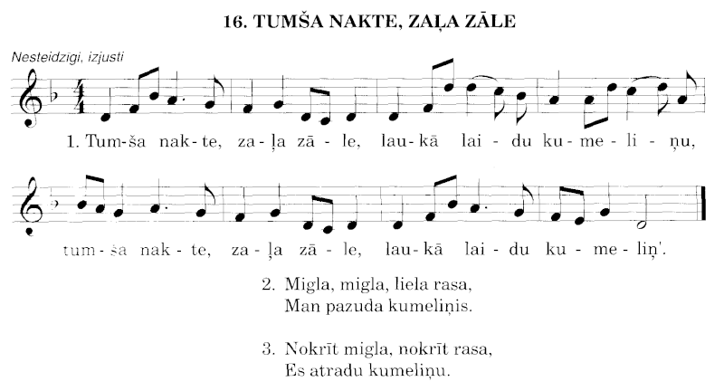1. Латышские народные песни 1610