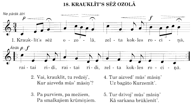 1. Латышские народные песни 1810