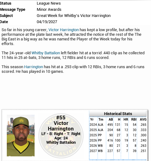 Great Week for Whitby's Victor Harrington News13