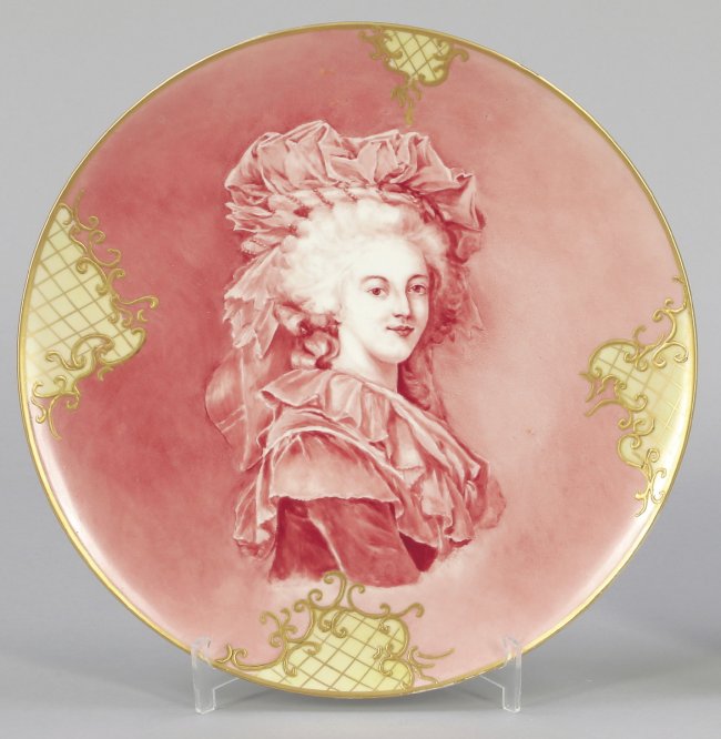 portrait de Marie Antoinette sur plaque de porcelaine Z10