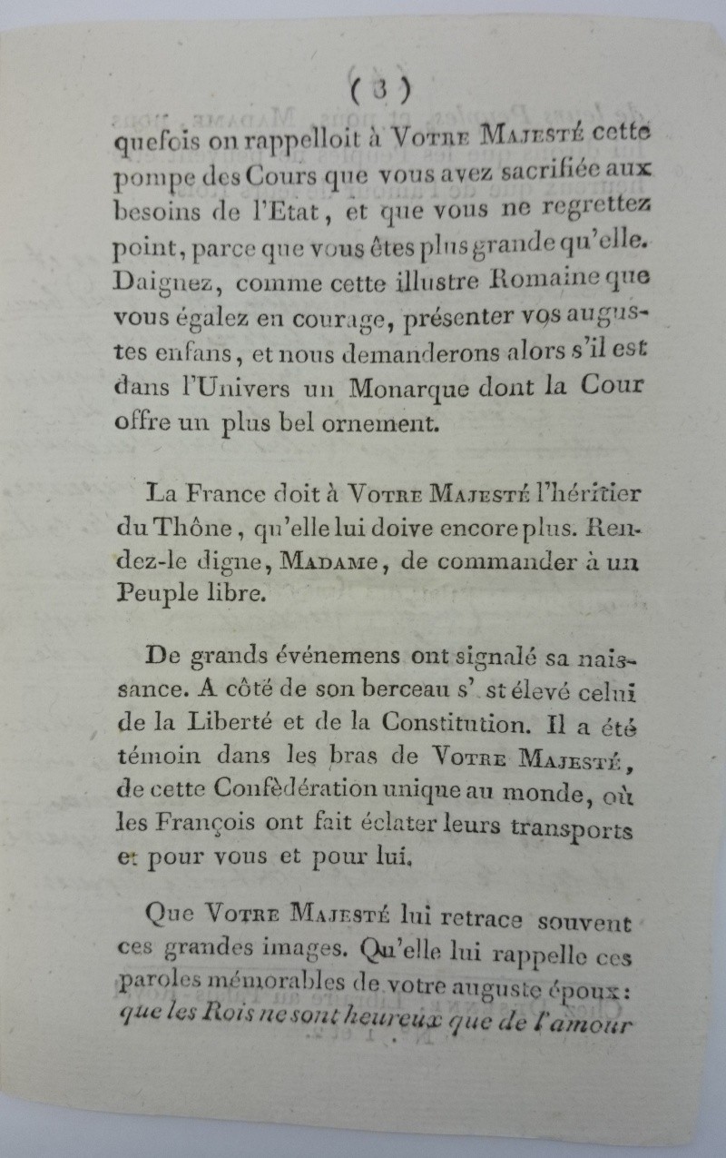 Discours dédié à la reine,  avec la réponse de Marie-Antoinette ajoutée par Axel de Fersen Dsc_0813