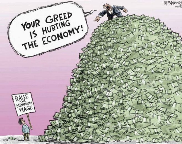 YOUR  greed is hurting the economy ! 11146310