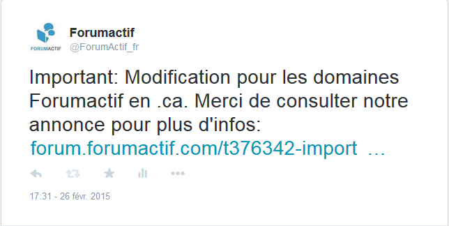 Nouveauté: Ajout des Twitter Cards sur les forums Forumactif 26-05-11