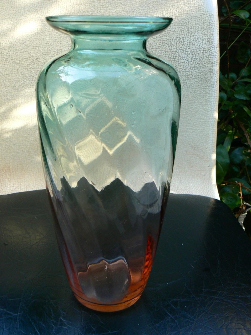 Mouth blown twin colour vase P1180417