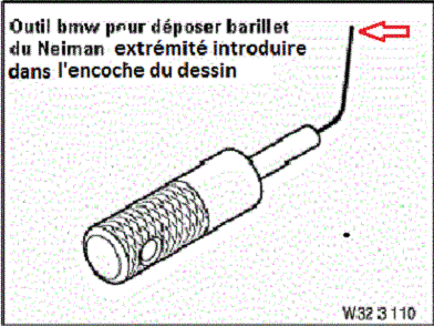 [ BMW E.39 525 tds an 1996 ] changer le barillet de l'antivol de direction  32_out10