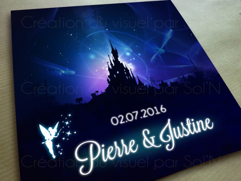 Tee shirt / Faire-part mariage / naissance Disney Fp01_w11