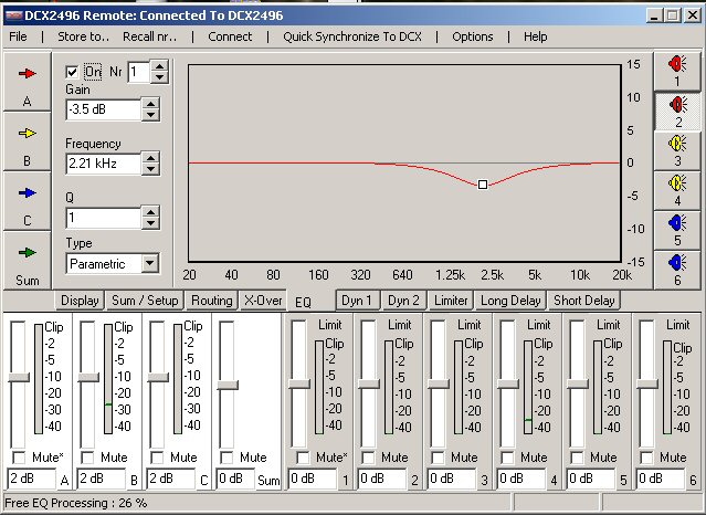 Filtre actif numérique DCX 2496 Eq_on10