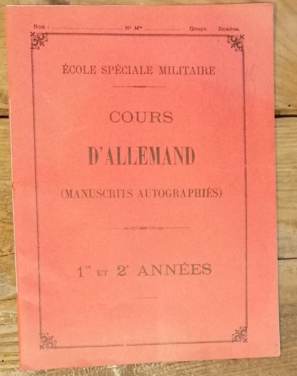 Manuel de cours d'allemand Ecole Spéciale Militaire Cah110