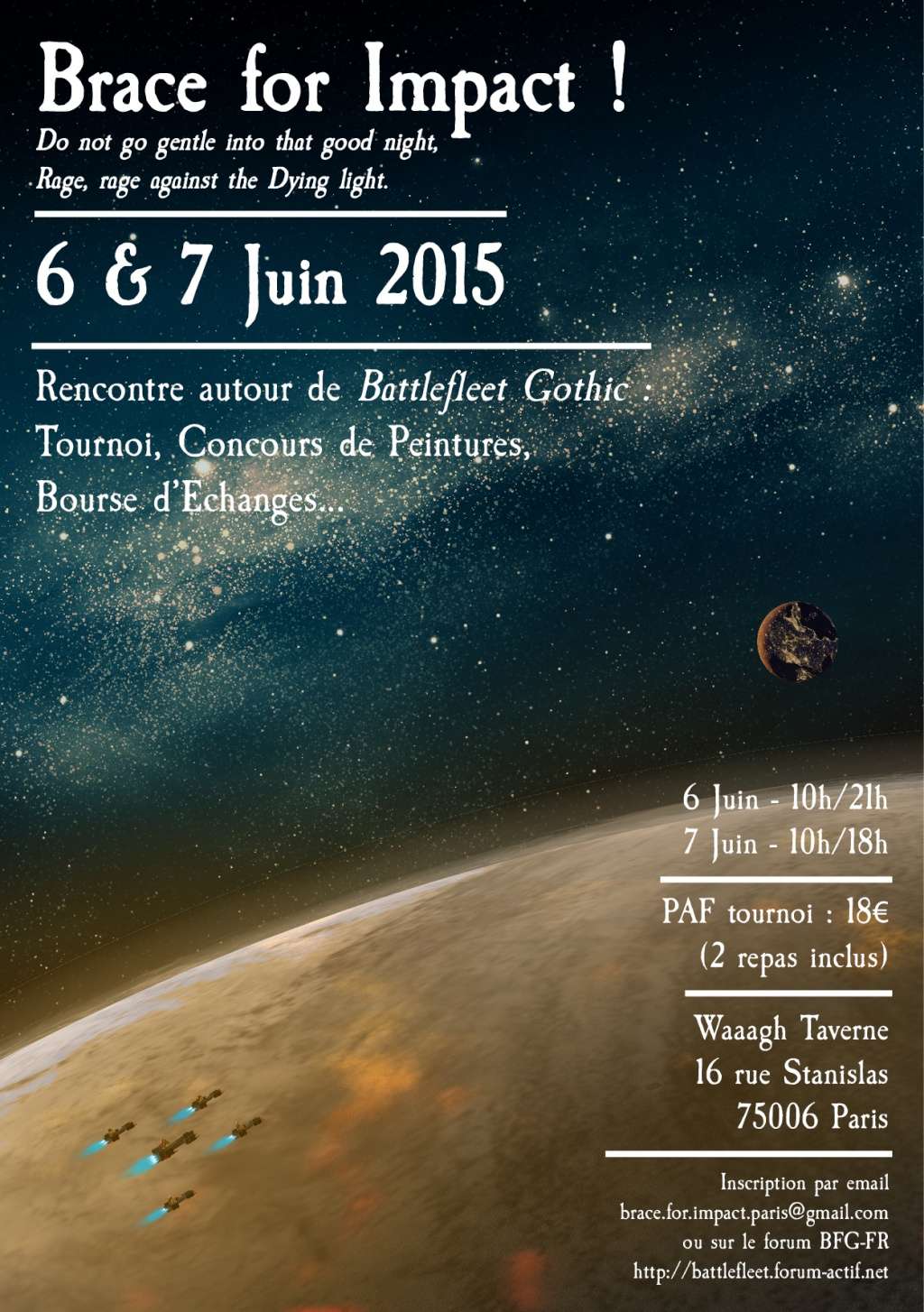 [RENCONTRE] BRACE FOR IMPACT - 6/7 juin 2015 - Paris Bfg_fr13