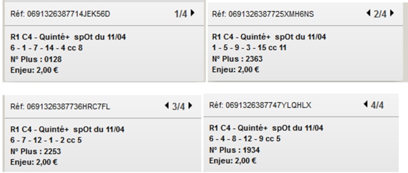 11/04/2015 --- VINCENNES --- R1C4 --- Mise 20 € => Gains 5,2 € Screen23