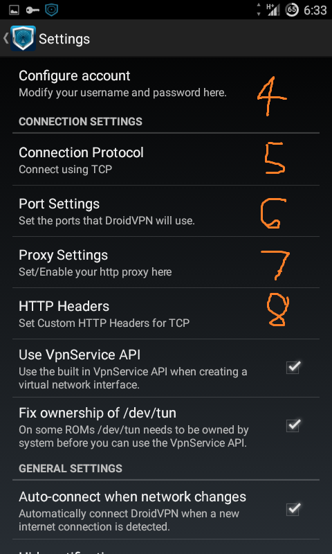 Airtel + DroidVpn on Android 111