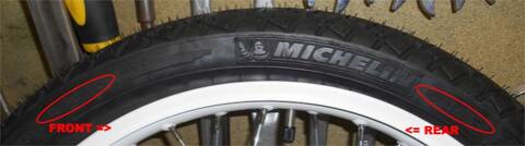 Sens de montage d'un pneu Michelin M45