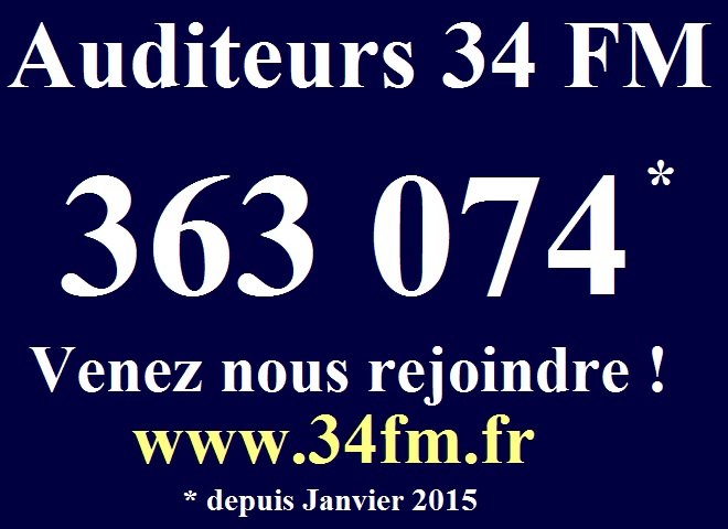 363 074 auditeurs pour 34 FM la radio du Languedoc Roussillon 34fmau10